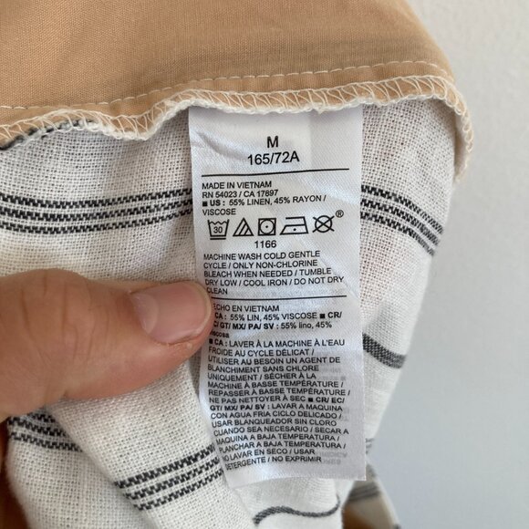 Old Navy Taylor Wide Leg Trouser Pants Wide Leg White Striped Beach Vacation Med - Picture 8 of 9